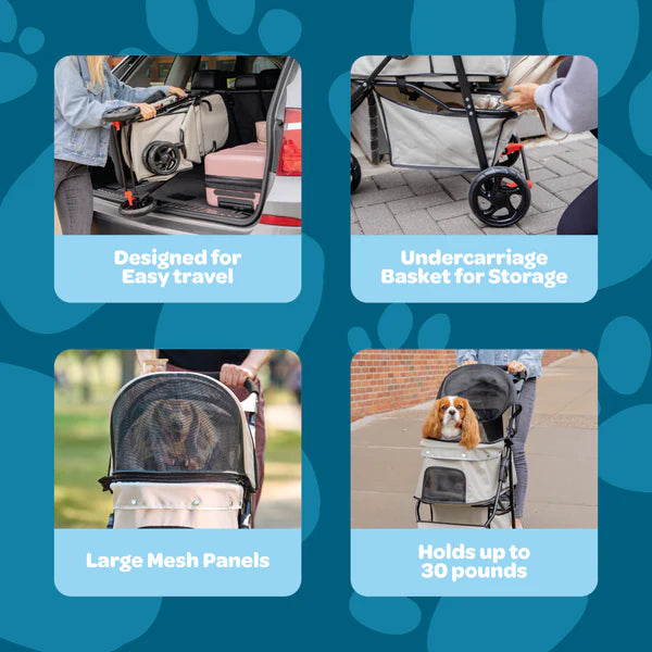 Carlson Portable Pup Pet Stroller for Pets Up to 30 lbs