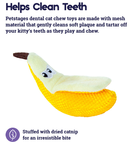 Catstages Dental Banana Cat Chew Toy