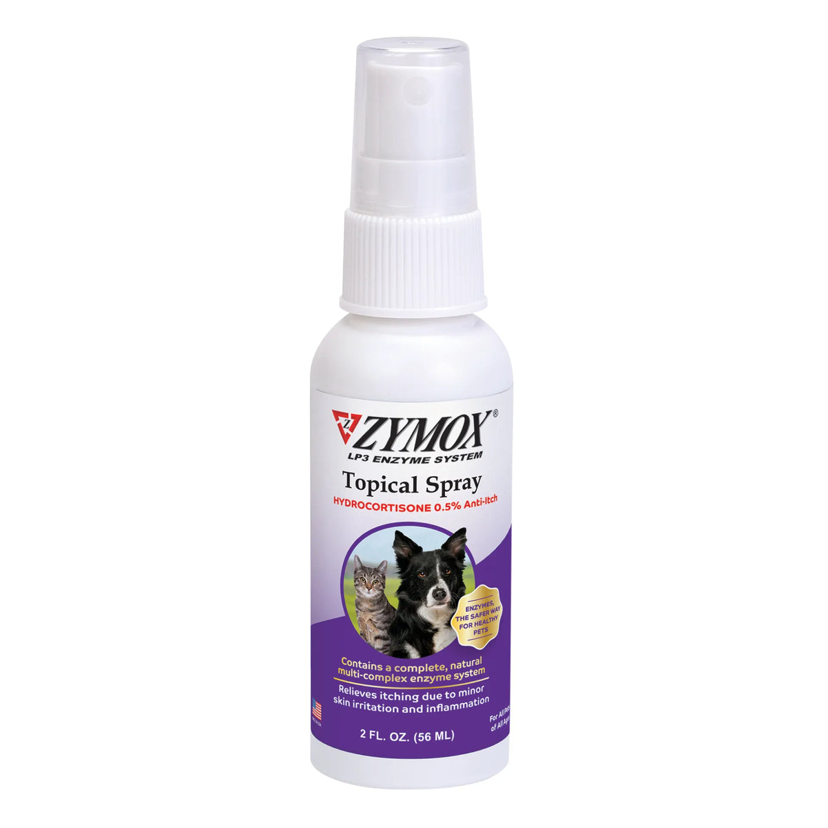 Zymox Enzymatic Topical Spray With 0.5% Hydrocortisone for Dogs & Cats 2 oz