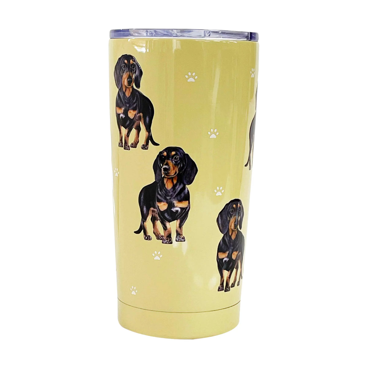 E & S Imports Serengeti Black Dachshund Stainless Steel, Vacuum Insulated Tumbler with Spill Proof Lid 20 oz