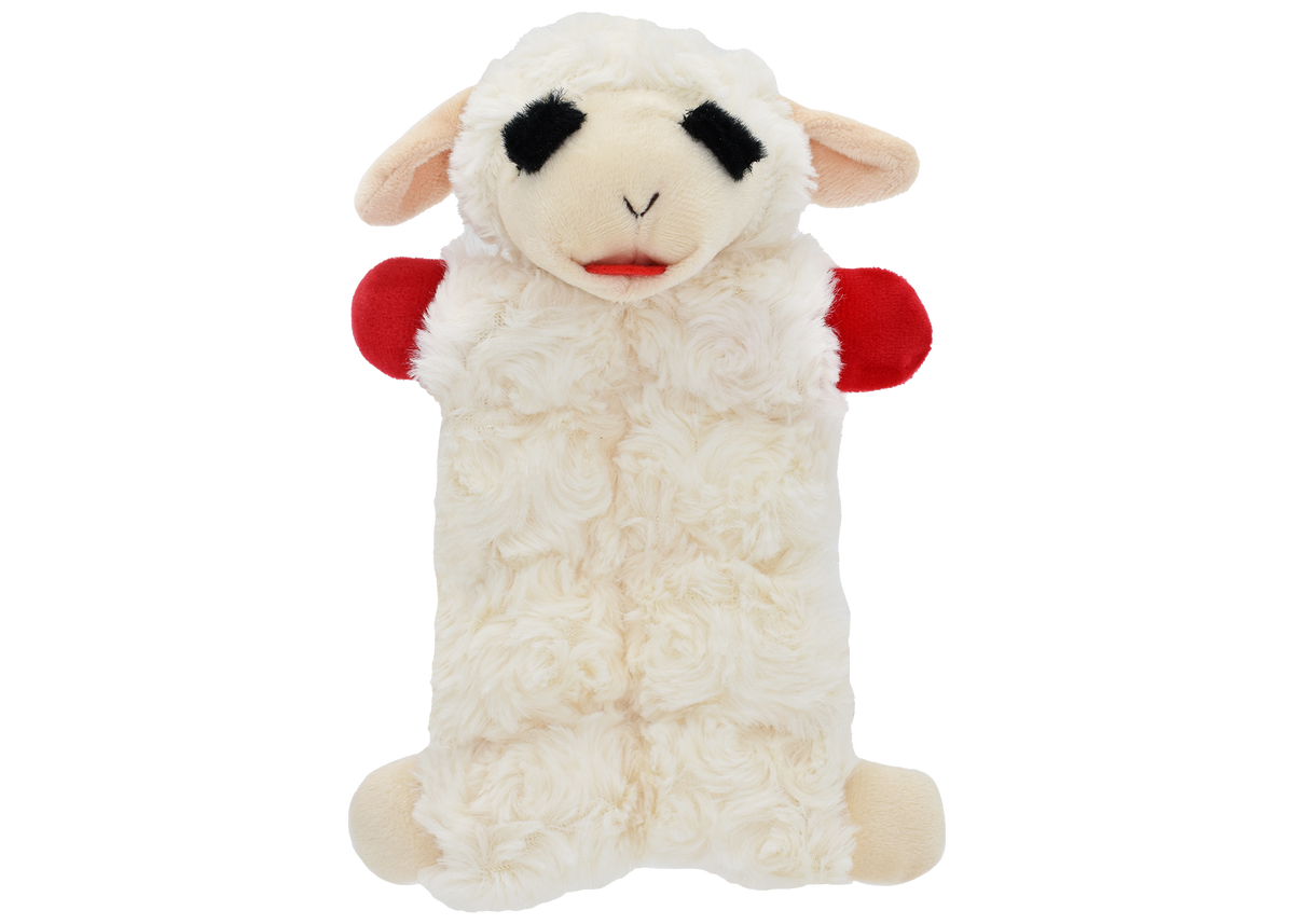 Multipet Lamb Chop Squeaker Mat Plush Dog Toy 9 in