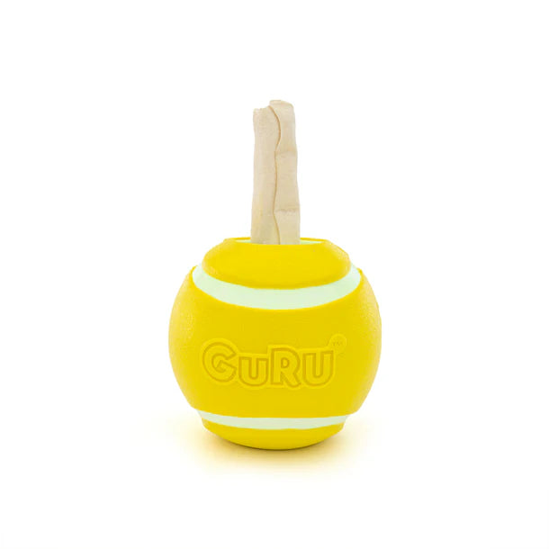 Guru Tennis Treat Ball Dog Toy & Chew Stick Holder