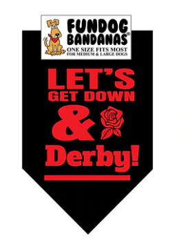 Fun Dog Bandanas Get Down and Derby Pet Bandana