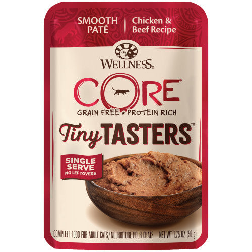 Wellness CORE Tiny Tasters Minced Chicken & Beef Wet Cat Food Pouch
