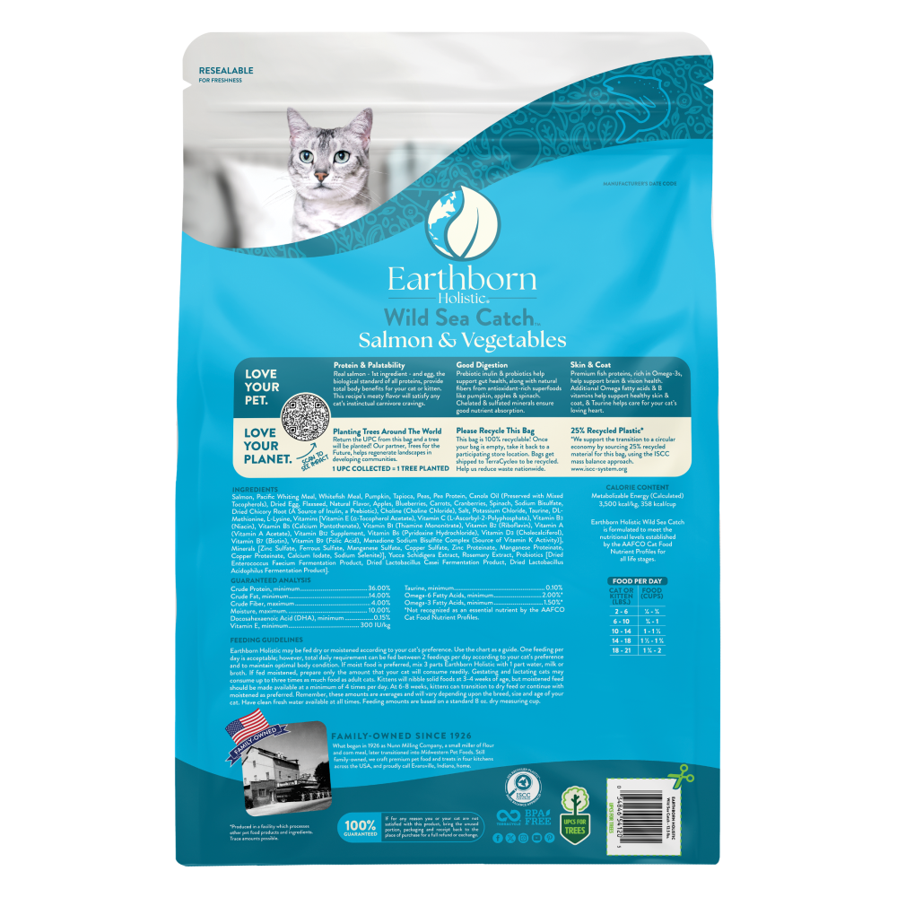 Earthborn Holistic Wild Sea Catch Grain-Free Natural Dry Cat & Kitten Food
