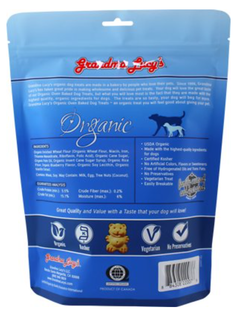 Grandma Lucy's Organic Blueberry Oven Baked Dog Treats 14 oz
