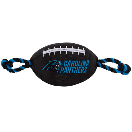 Pets First Carolina Panthers Nylon Football Dog Toy 15 in