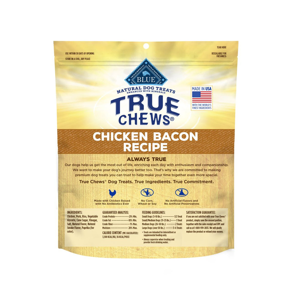 True Chews Premium Jerky Cut Strips Chicken Bacon Recipe Dog Treats 12 oz