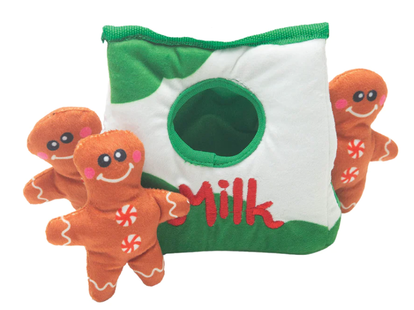 Snugarooz Holiday Hide & Seek Milk & Cookies Plush Dog Toys