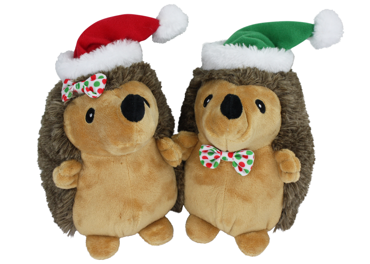 Multipet Holiday Hedgehogs Plush Dog Toy, Assorted 8 in