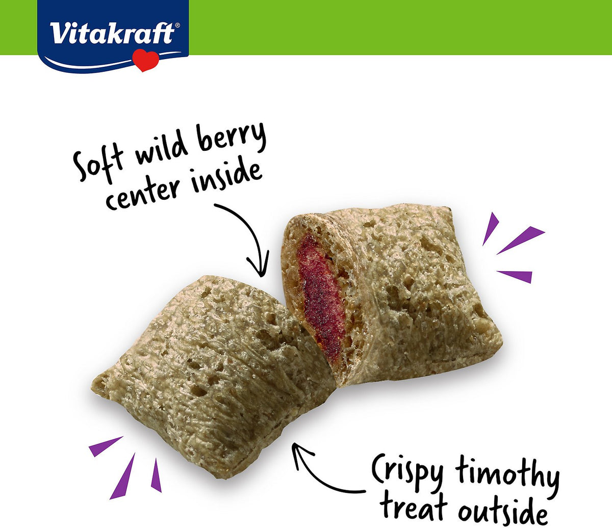 Vitakraft Bursts Crunchy Wild Berry Flavor Small Animal Treats 1.76 oz