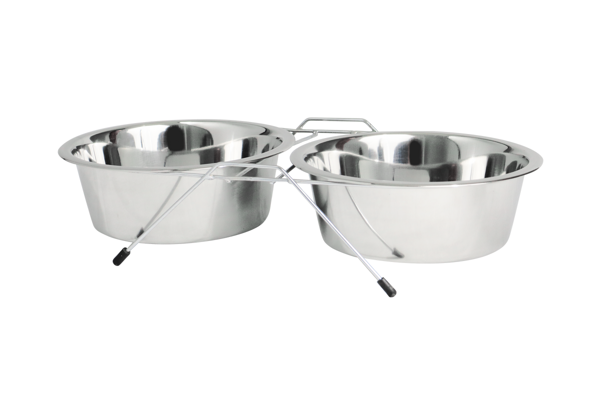 Incredipet Everyday Value Stainless Steel Double Diner Pet Bowls