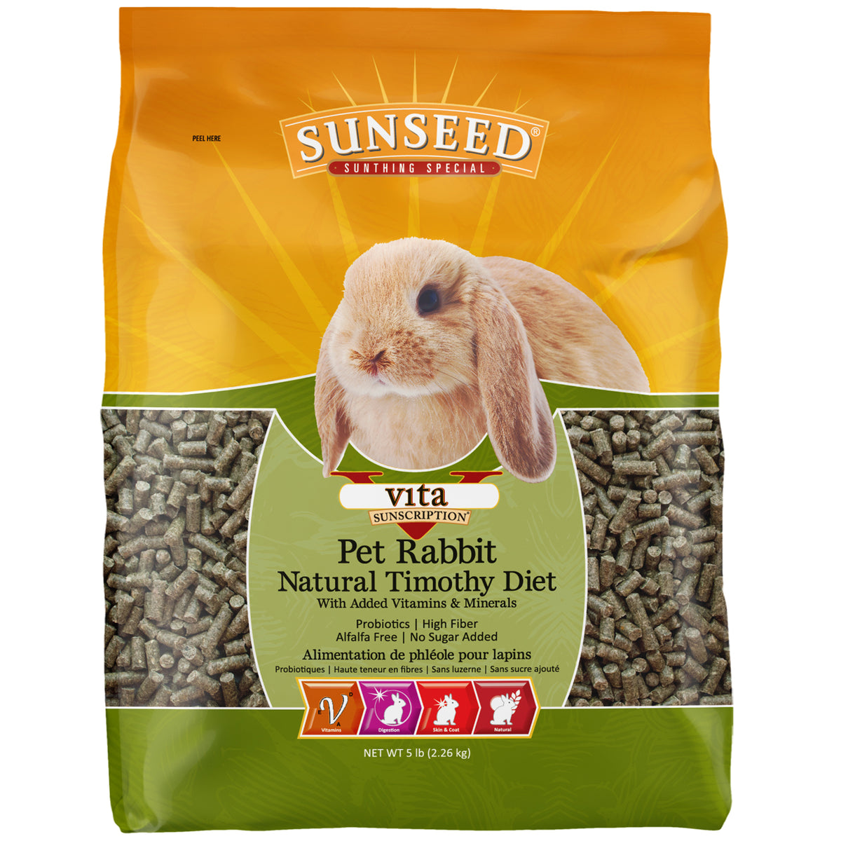Sunseed Vita Sunscription Natural Timothy Pet Rabbit Diet 5 lb