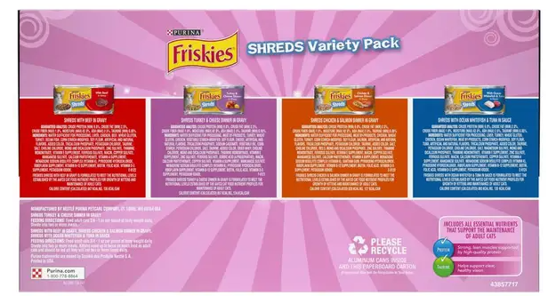 Friskies Shreds Variety Pack Canned Cat Food 32 ct