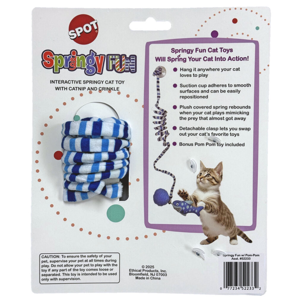 Spot Twisted Fun Pom Pom Cat Toys, Assorted