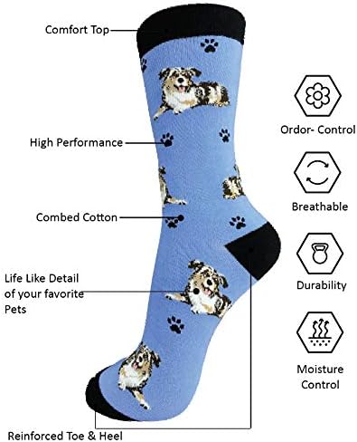 E & S Imports Pet Lover Socks Australian Shepherd Dog, Unisex, One Size Fits Most