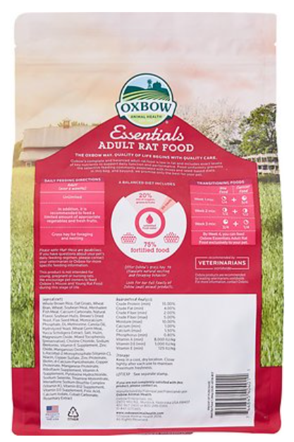 Oxbow Essentials Adult Rat Food 3 lb