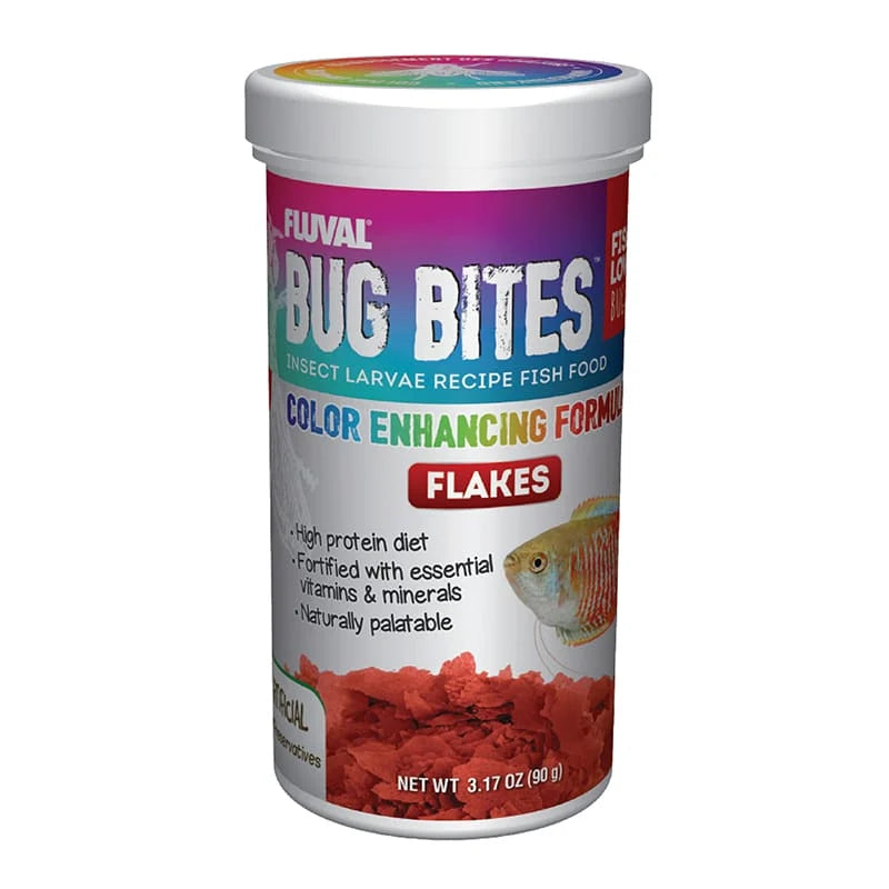 Fluval Bug Bites Color Enhancing Flakes for Medium to Large Fish