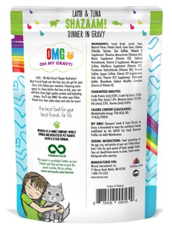 Weruva B.F.F. Oh My Gravy Shazaam! Lamb & Tuna Dinner In Gravy Grain-Free Wet Cat Food