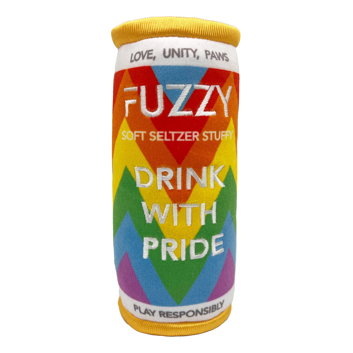 Huxley & Kent Pride Fuzzy Soft Seltzer Plush Dog Toy 5.5 in