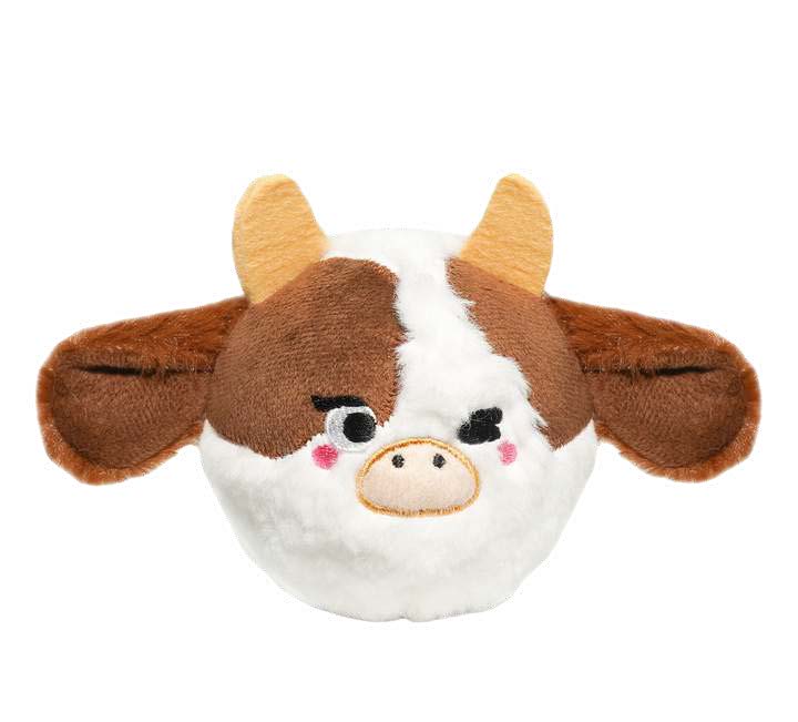 Hugsmart Spring Cow Plush Dog Toy 7 in