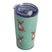 E & S Imports Serengeti Tan Chihuahua Stainless Steel, Vacuum Insulated Tumbler with Spill Proof Lid 20 oz