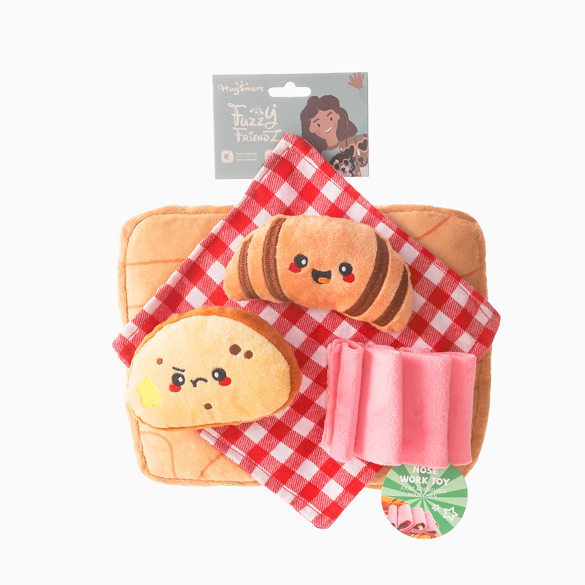 Hugsmart Picnic Time- Charcuterie Board Dog Toy 9 in