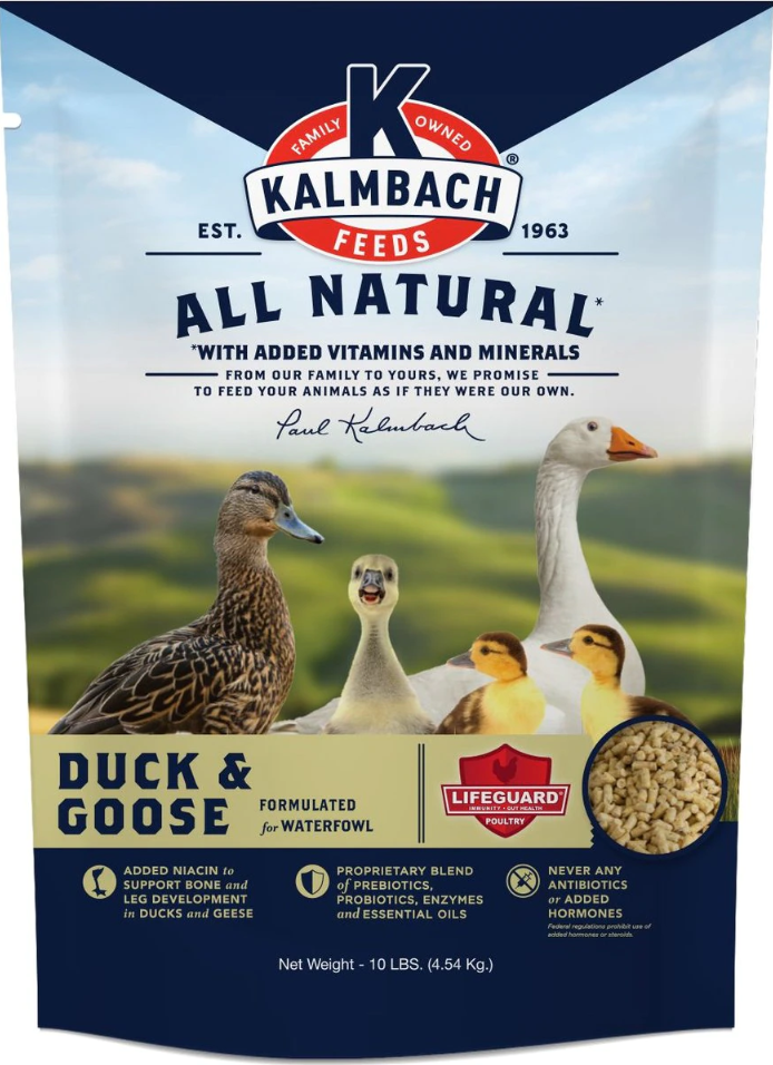 Kalmbach Feeds All Natural 18% Duck & Goose Waterfowl Mini Pellet Feed 10 lb