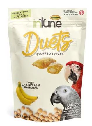 Higgins inTune Duets Chickpeas & Bananas Bird Treats 3 oz