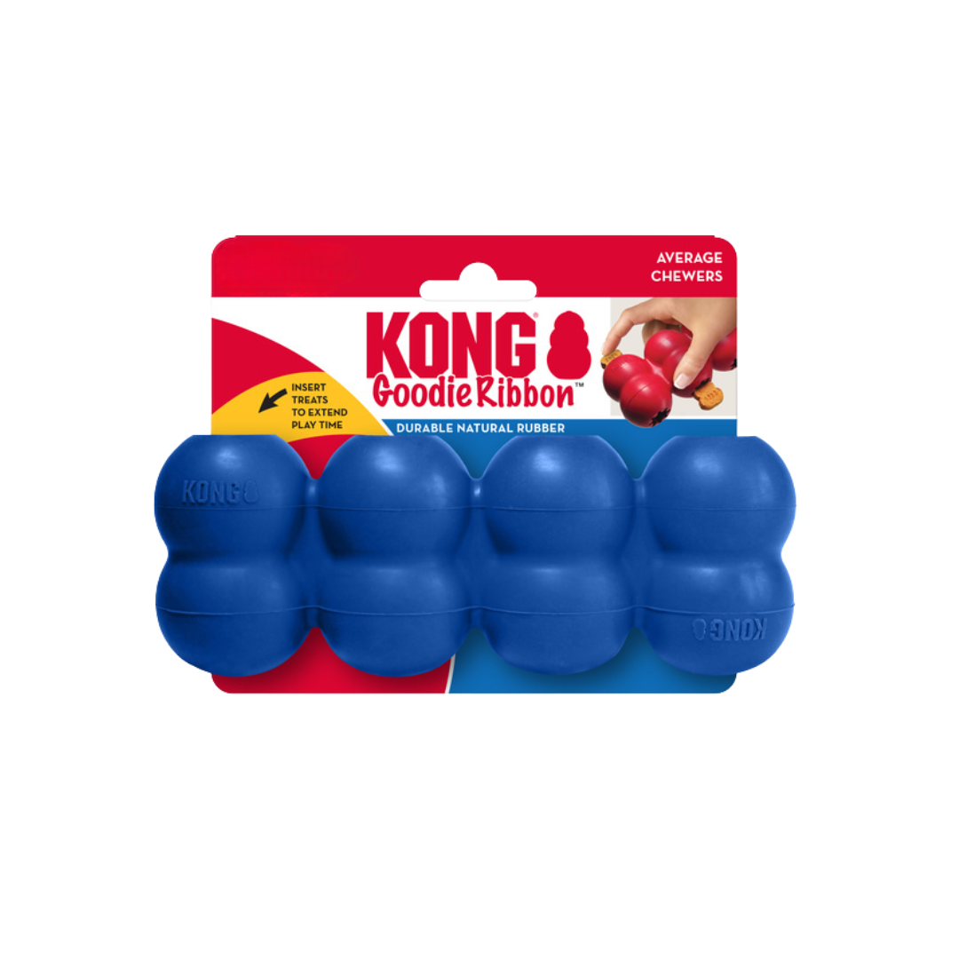 Kong Old Glory Natural Rubber Goodie Ribbon Bone Treat Dispensing Dog Toy