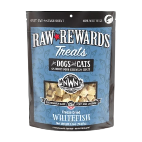 Northwest Naturals Raw Rewards Treats Freeze Dried Whitefish for Dogs & Cats 2.5 oz