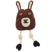 Incredipet Toss & Chew Leather Brown Rabbit Dog Toy