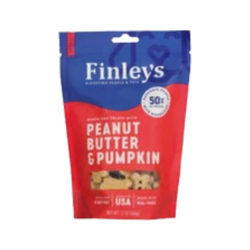 Finley's Peanut Butter & Pumpkin Crunchy Dog Biscuits 12 oz