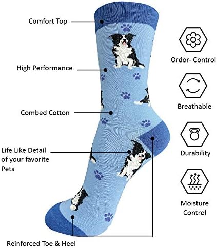 E & S Imports Pet Lover Socks Border Collie Dog, Unisex, One Size Fits Most