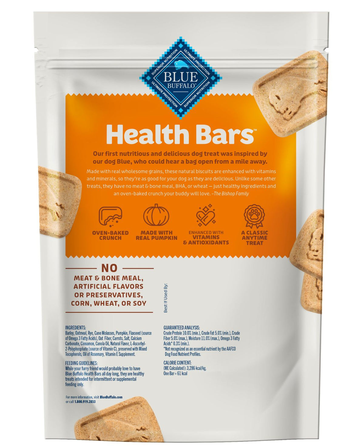 Blue Buffalo Health Bars With Pumpkin & Cinnamon For Dogs 16 oz