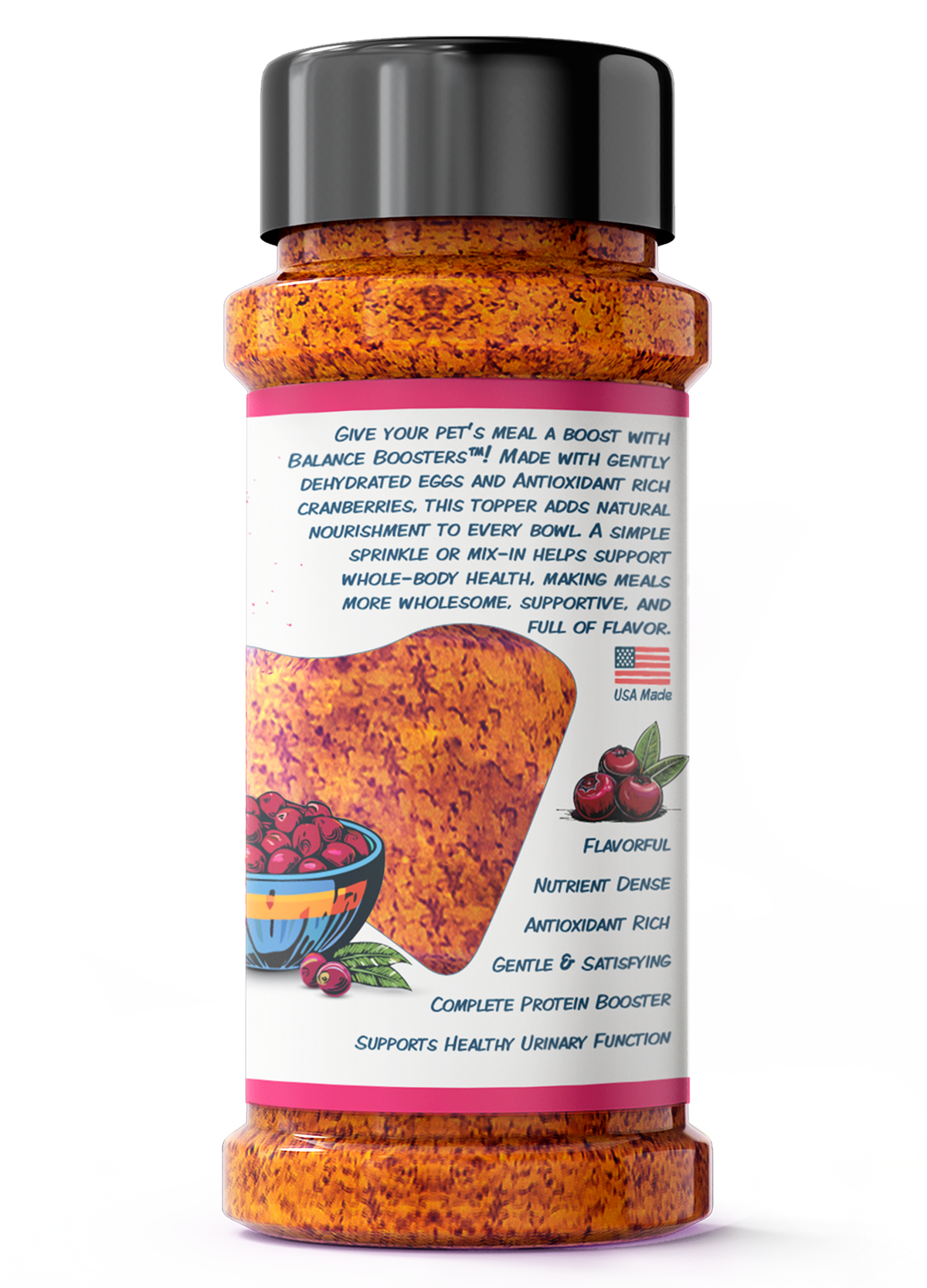 Magic Dust Balance Boosters Whole Meal Mixers Pure Flow Recipe with Cranberry for Dogs & Cats 1 oz