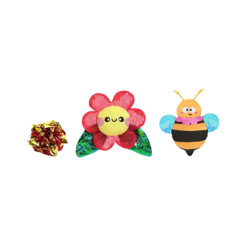 Hugsmart Bee and Flower Cat Toys 3 Pack