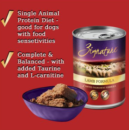 Zignature Lamb Meal Limited Ingredient Formula Grain-Free Canned Dog Food