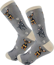 E & S Imports Pet Lover Socks Black Chihuahua Dog, Unisex, One Size Fits Most