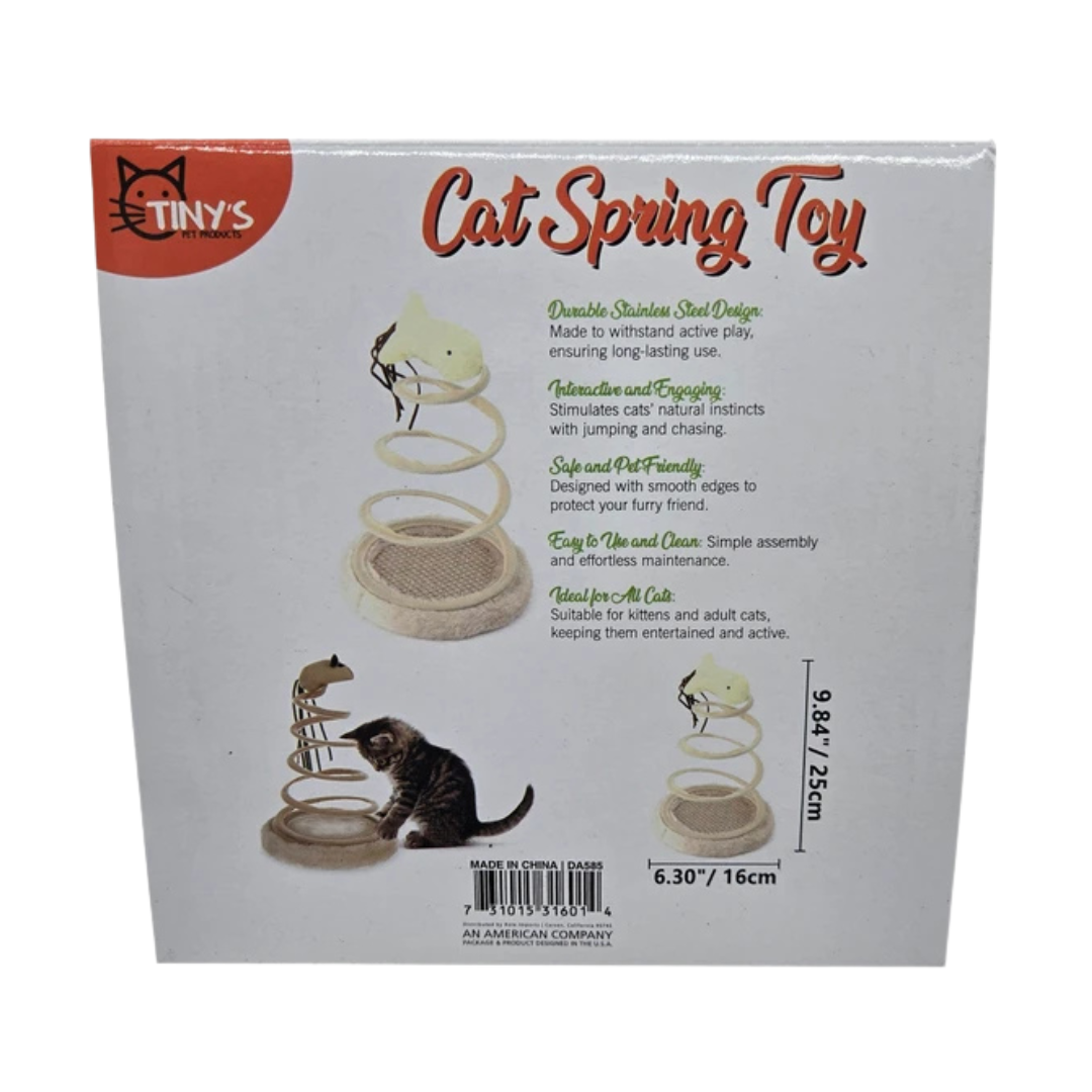 Kole Imports Spiral Spring Cat Punch Toy with Catnip Tail