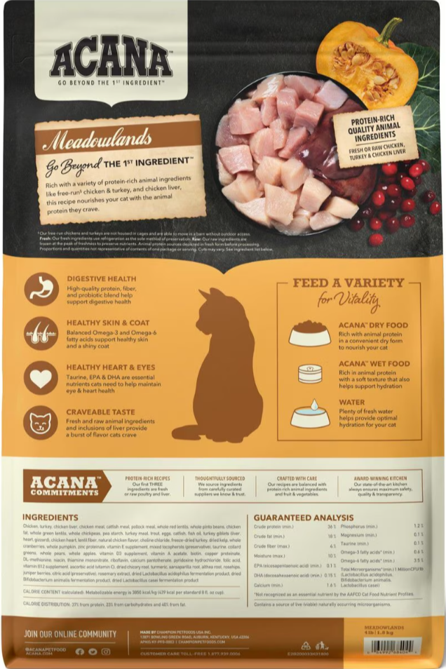 Acana Meadowlands Grain-Free Dry Cat Food