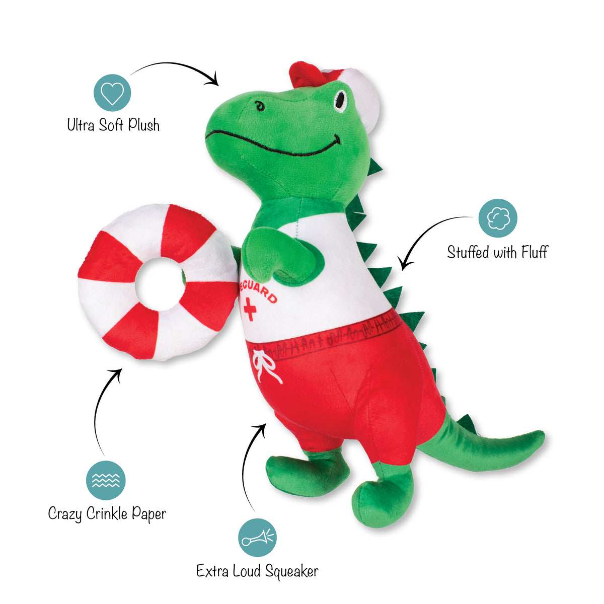Pet Fringe Studio Summer To the Rex-cue Plush Dog Toy