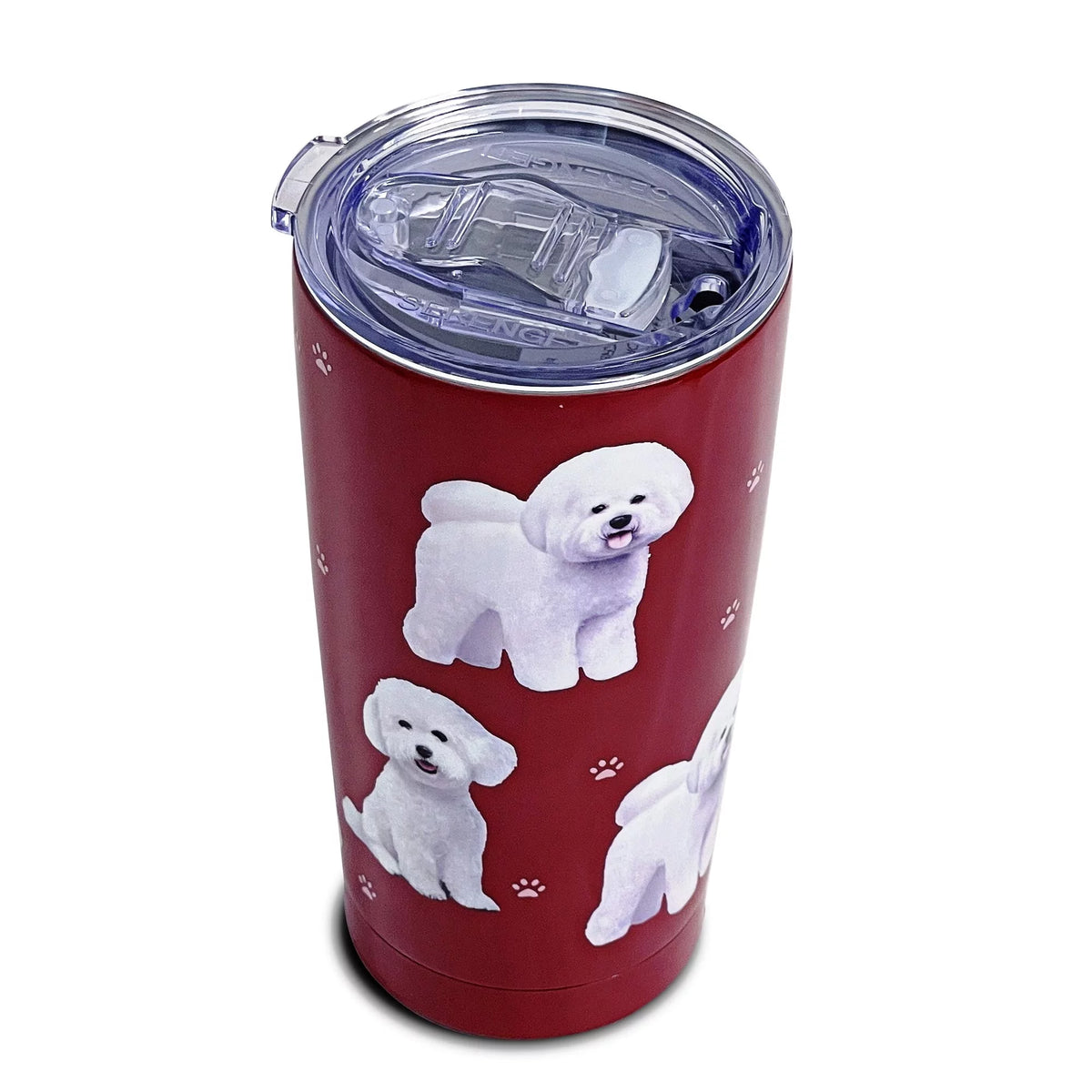 E & S Imports Serengeti Bichon Frise Stainless Steel, Vacuum Insulated Tumbler with Spill Proof Lid 20 oz
