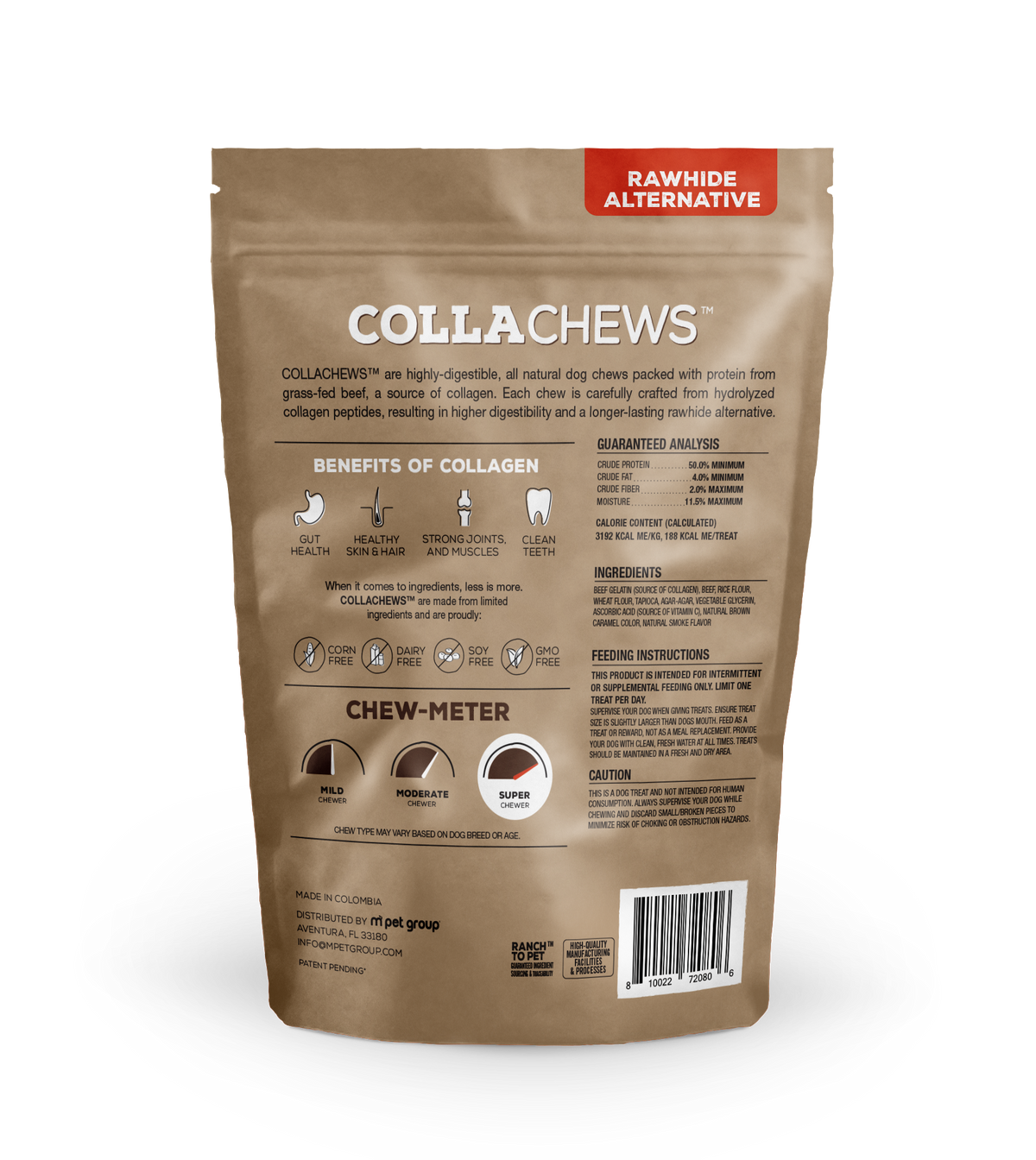 Collachews 6 in Collagen Beef Flavored Roll 4 pk