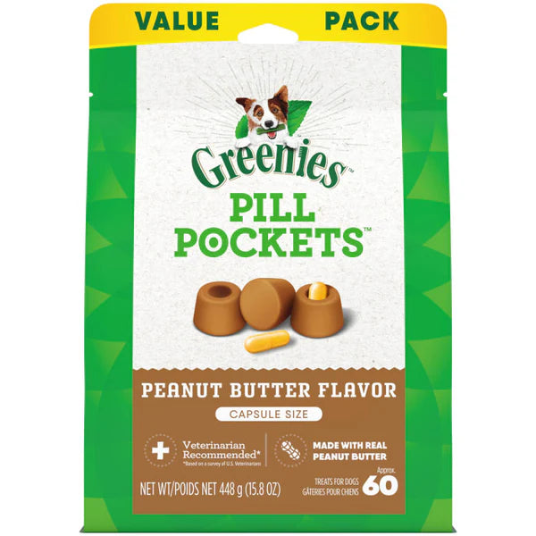 Greenies Pill Pockets for Capsules, Peanut Butter Flavor for Dogs