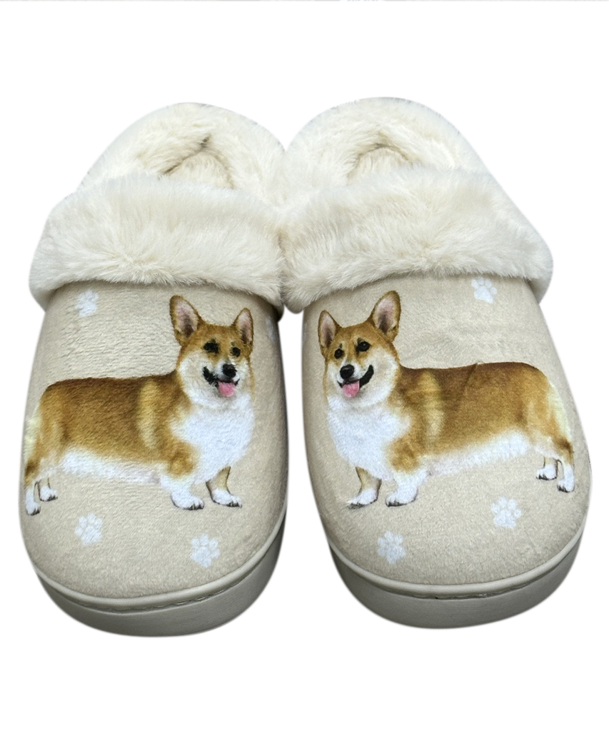 E & S Imports Welsh Corgi Snugg Slippers