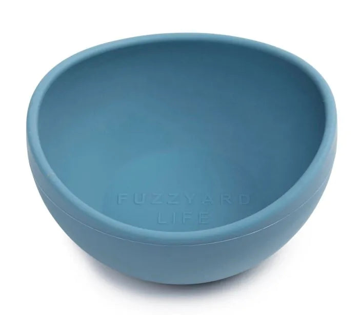 Fuzzyard Life Silicone French Blue Dog Pet Food & Water Bowl