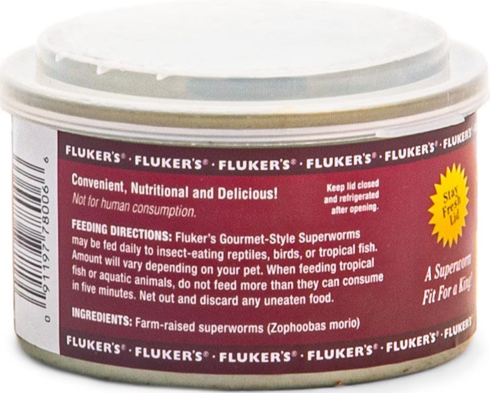 Fluker's Gourmet-Style Superworms Canned Reptile Food 1.2 oz