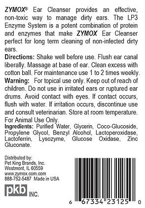 Zymox Ear Cleanser With Bio-Active Enzymes for Dogs & Cats 4 oz
