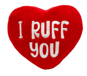 Huxley & Kent I Ruff You Plush Double Sided Valentine's Day Dog Toy, 7 x 6 x 2.5 in